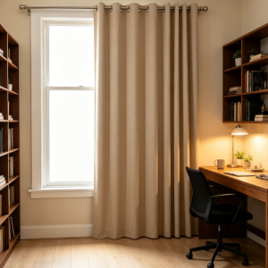 Biscotti Beige Total Blackout Slider Curtain Panel, 100"x84" – Thermal Insulated, Noise Reducing, Black Lining