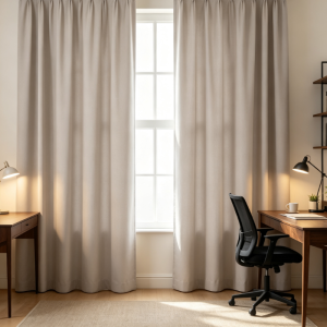 Linen Textured Blackout Curtains, 84-Inch Length, 2 Panels – Grommet Top, Thermal Insulated, Room Darkening