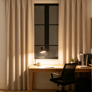 Total Blackout Linen Textured Curtains, Natural, 2 Panels – Rod Pocket, Grey Liner, Thermal Insulated (52"x80")
